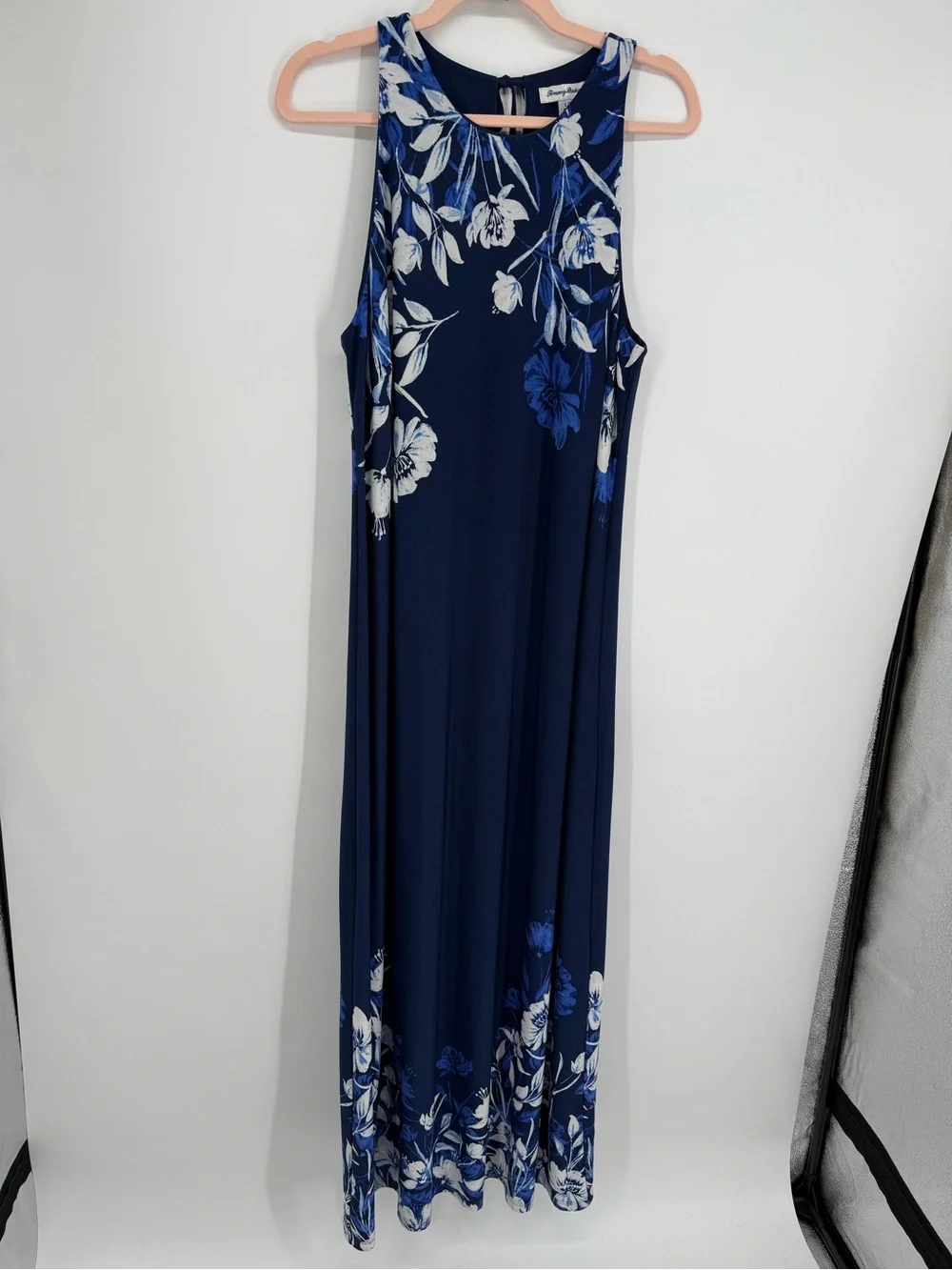 Tommy Bahama Flor Da Vida Maxi Dress Island Navy Floral Sleeveless Boho Large - Picture 2 of 7